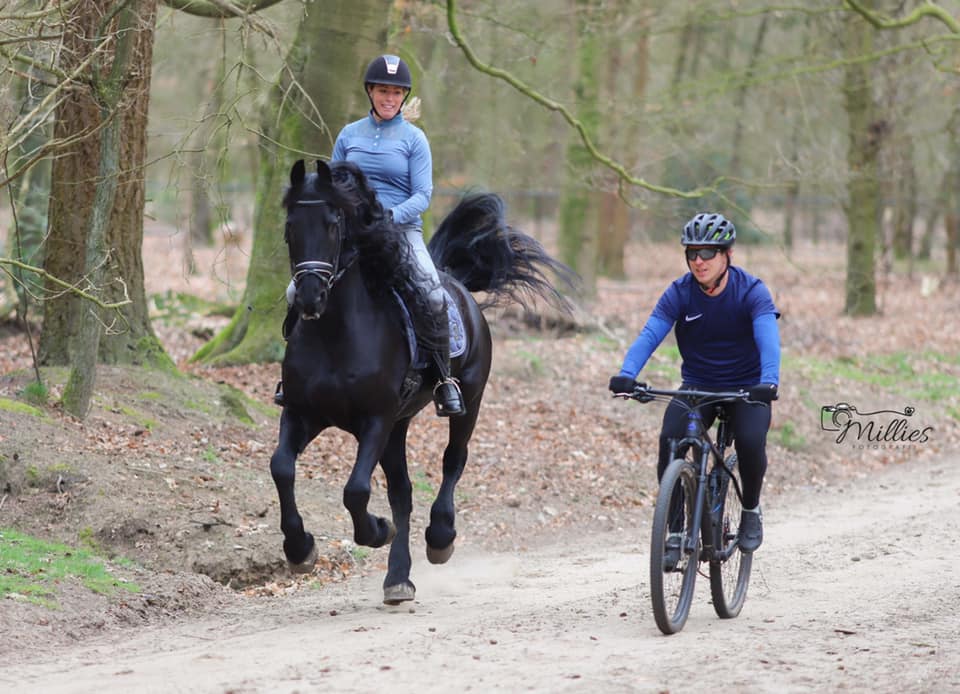 Mountainbike en paardrijden